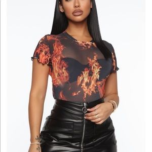 Fire mesh crop top